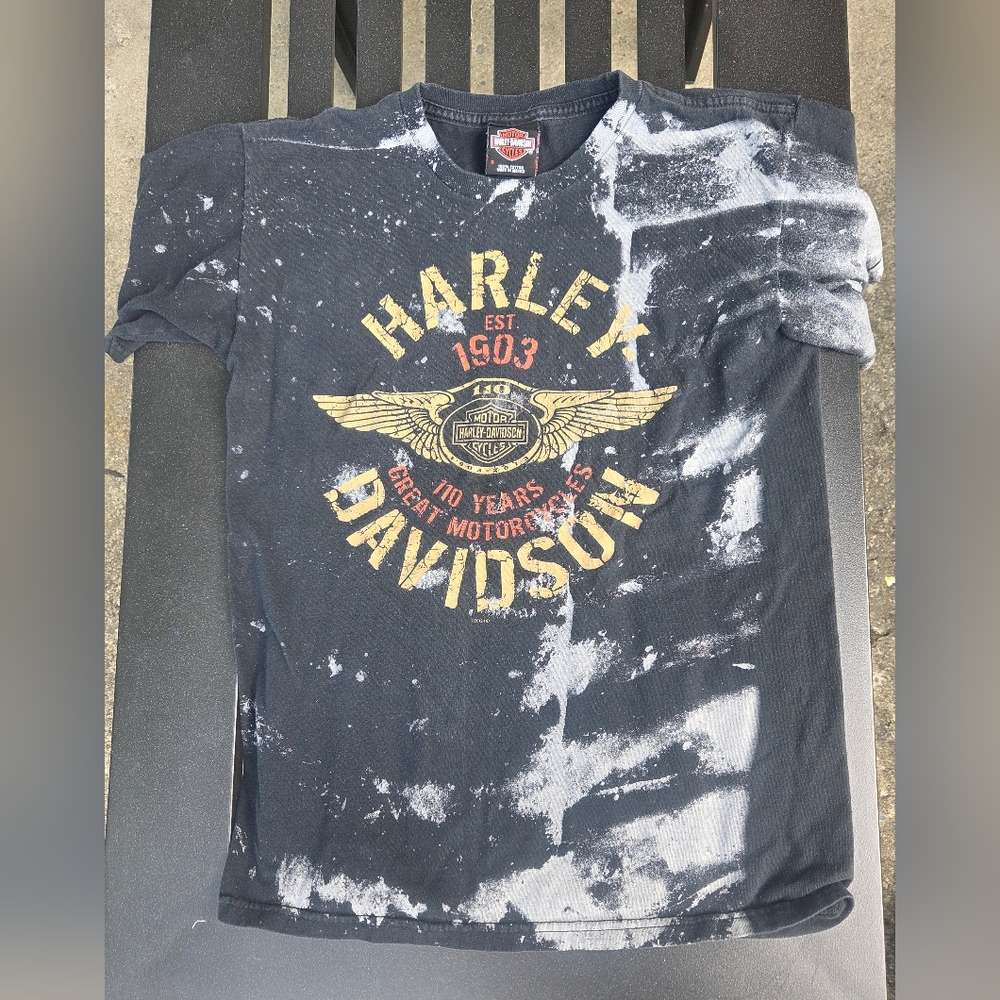2012 Harley Davidson Motorcycle "Paint Stain" Women's Small Tshirt Illinois